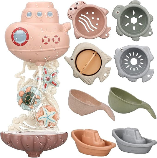 Epzia Interactive Baby Bath Beige Bath Playtime Toy Set Ages 18 Plus Months DEMO