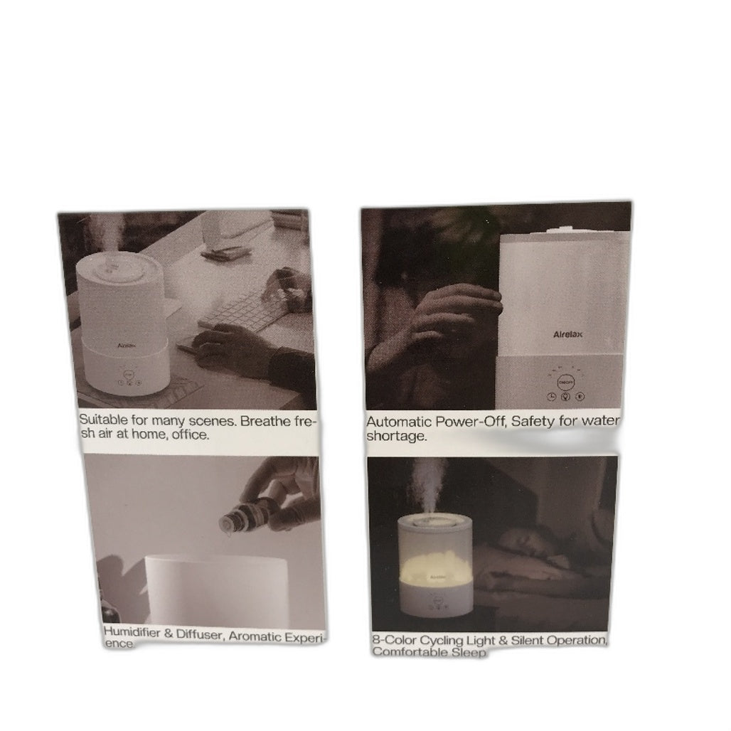 Airelax 2.5L Souble Nozzle 360 Cool Mist Output 25W Air Humidifier NEW