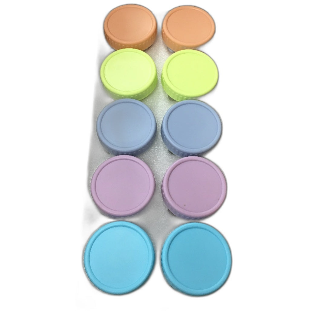 20 Pack 60ml Pastel Multicoloured Lid Glass Baby Food Storage Jars NEW