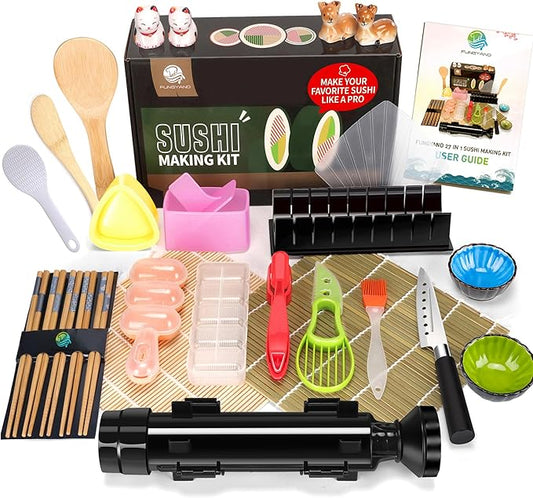 Fungyand 27 in 1 All in One Sushi Making Kit with Cute Accessories NEW