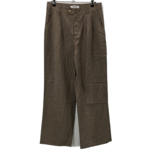 Subtitled Brown Wide Leg Pleated Front Lightweight Casual Pant Ladies Size M NEW