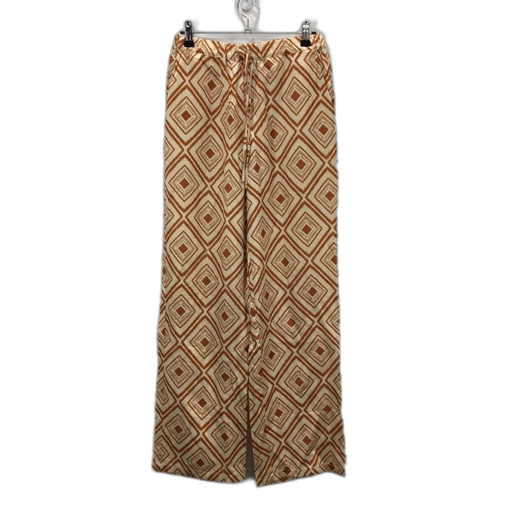 Alice In The Eve Silky Bronze Geo Elestic Waist Soft Pants Ladies Size S NEW