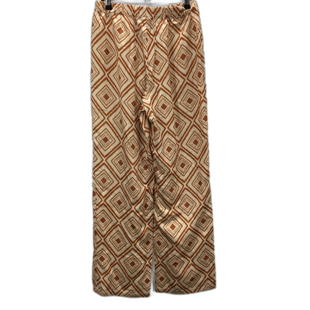 Alice In The Eve Silky Bronze Geo Elestic Waist Soft Pants Ladies Size S NEW