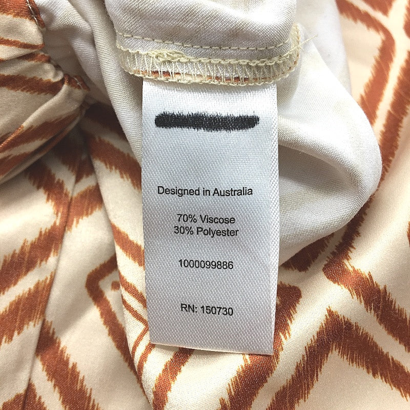Alice In The Eve Silky Bronze Geo Elestic Waist Soft Pants Ladies Size S NEW