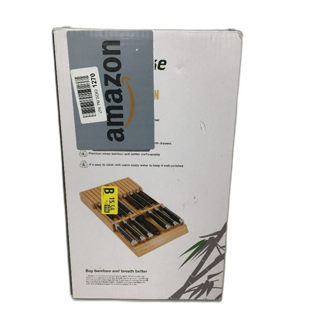 Utoplike In-Drawer Knife Block Bamboo Timber Kitchen Drawer Organizer NEW