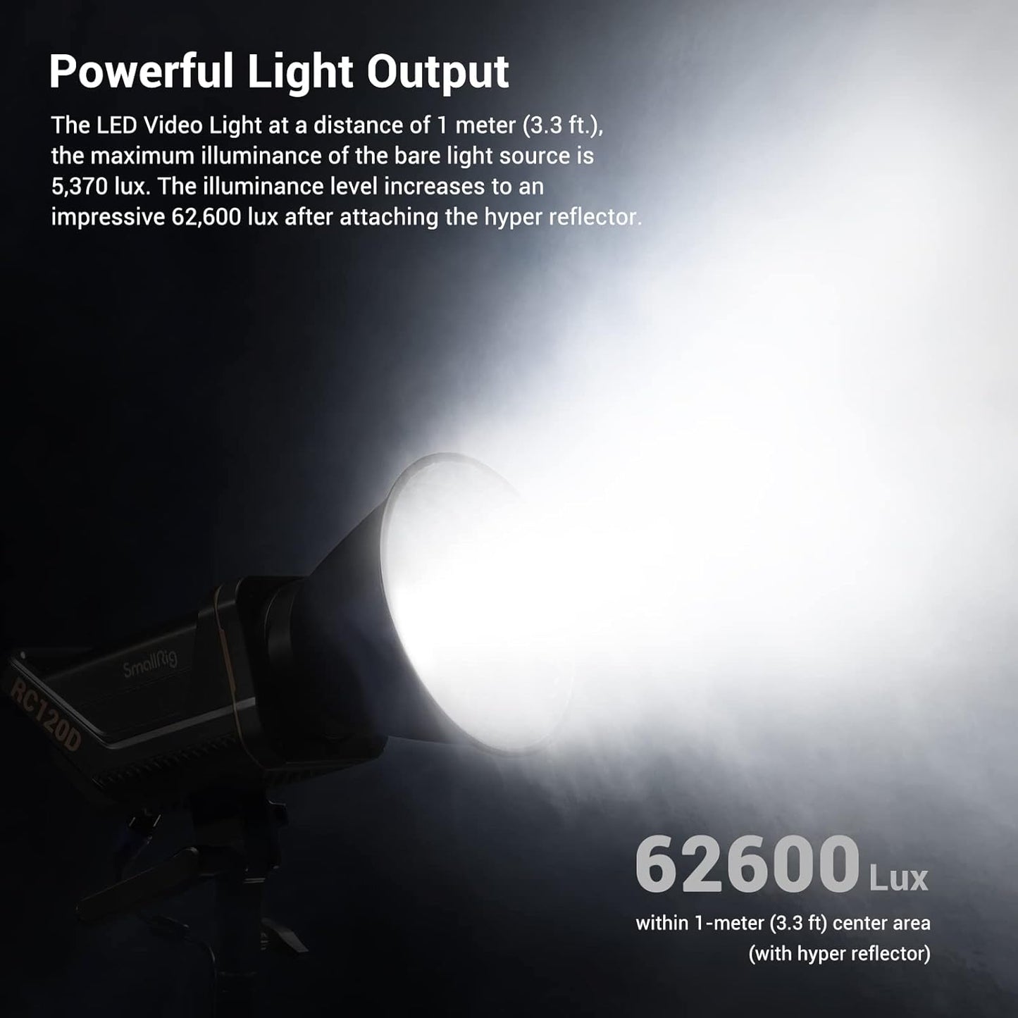SmallRig 120W 5600K 62600Lux 1m App Control TLCI 96+ CRI 95+ Video Light NEW