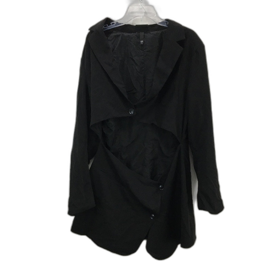Alice In The Eve Black Foxy Cut Out Blazer Deep V Neck Dress Ladies Size 2XL NEW
