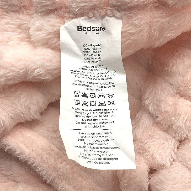 Bedsure Lightweight Fluffy Super Soft Light Pink Throw Rug Blanket NEW