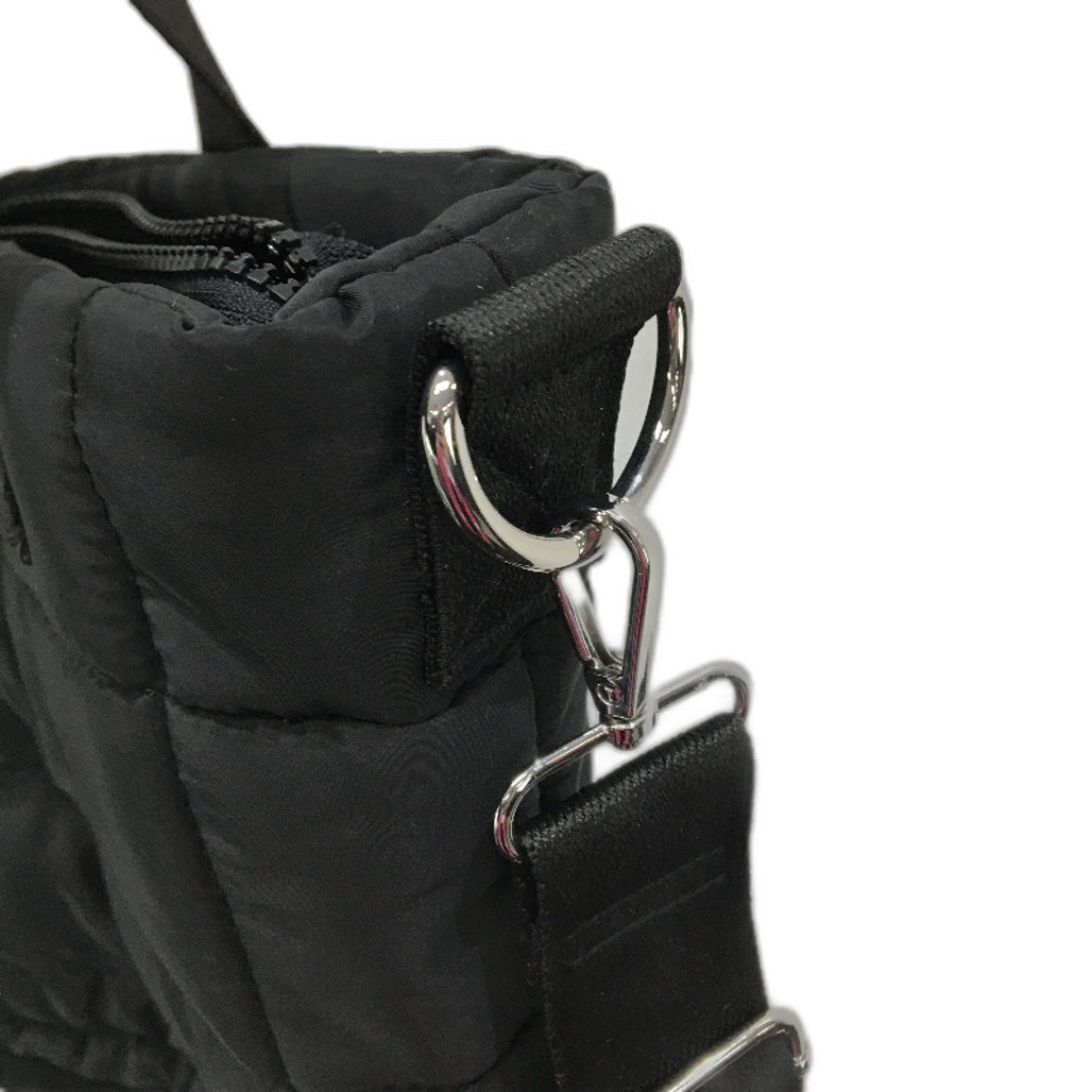 Target Small Black Quilted Puffer Style Mini Tote Hand Bag With Strap NEW