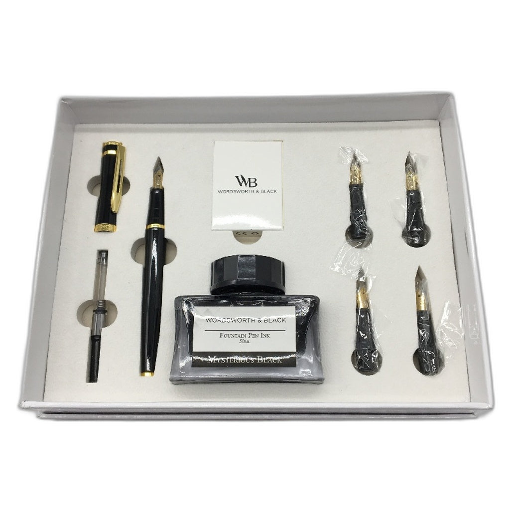 Wordsworth and Black Erudite Fountain Pen Gift Set with 50ml Refillable Ink NEW