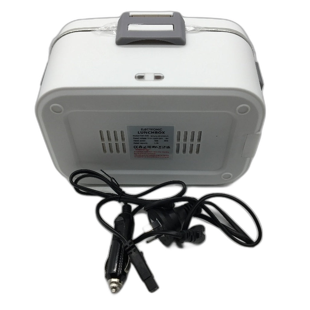 1.8L Electric 3 in 1 Food Warming Bentou Box with Lunch Bag in White Grey NEW
