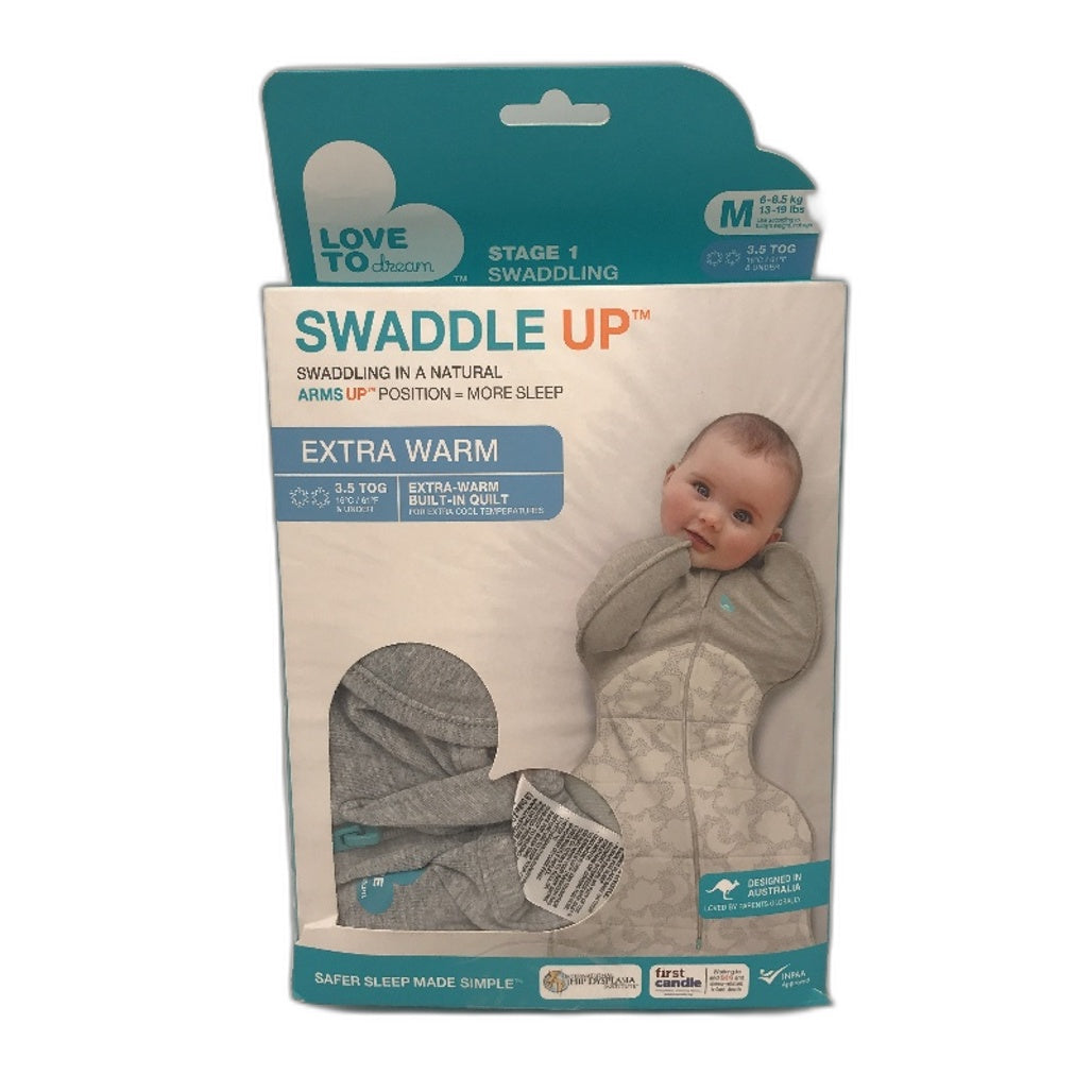 Love To Dream SwaddleUp Extra Warm Baby Swaddle Grey Star Unisex Size Medium NEW