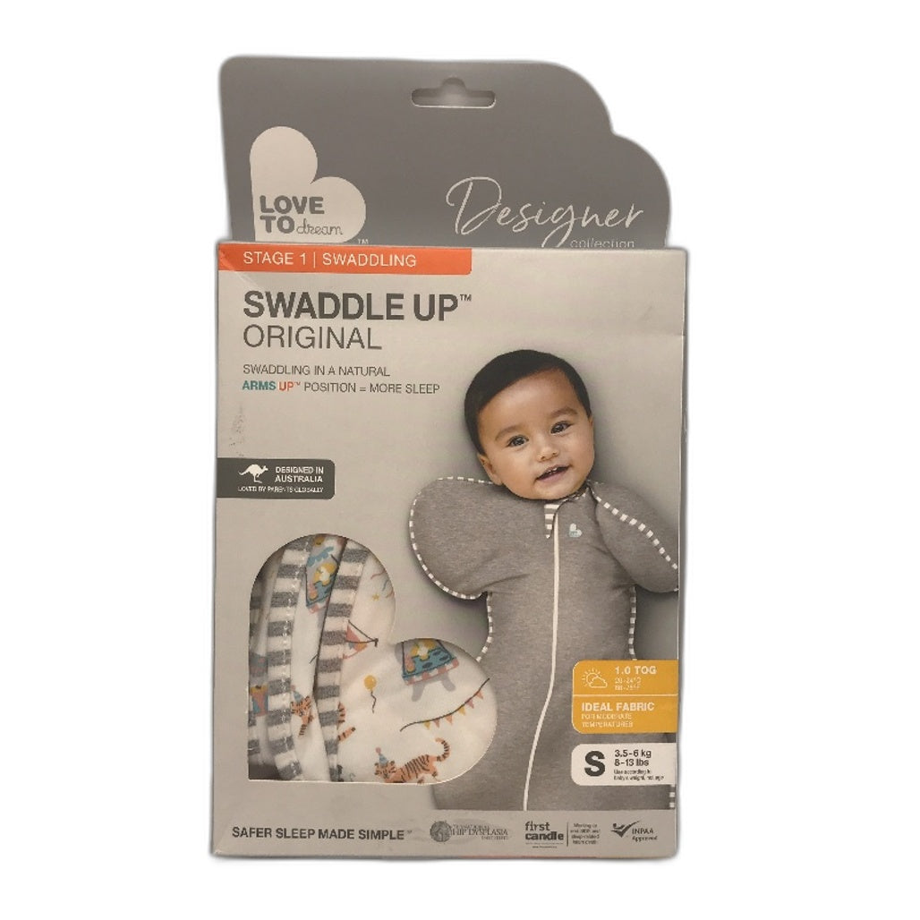 Love To Dream SwaddleUp Original Circus Animals Baby Swaddle Unisex Sz Small NEW