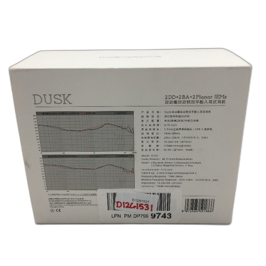 Moondrop x Crinacle Dusk in Ear Monitors 2DD 2BA 2Planar Wired Earphones NEW