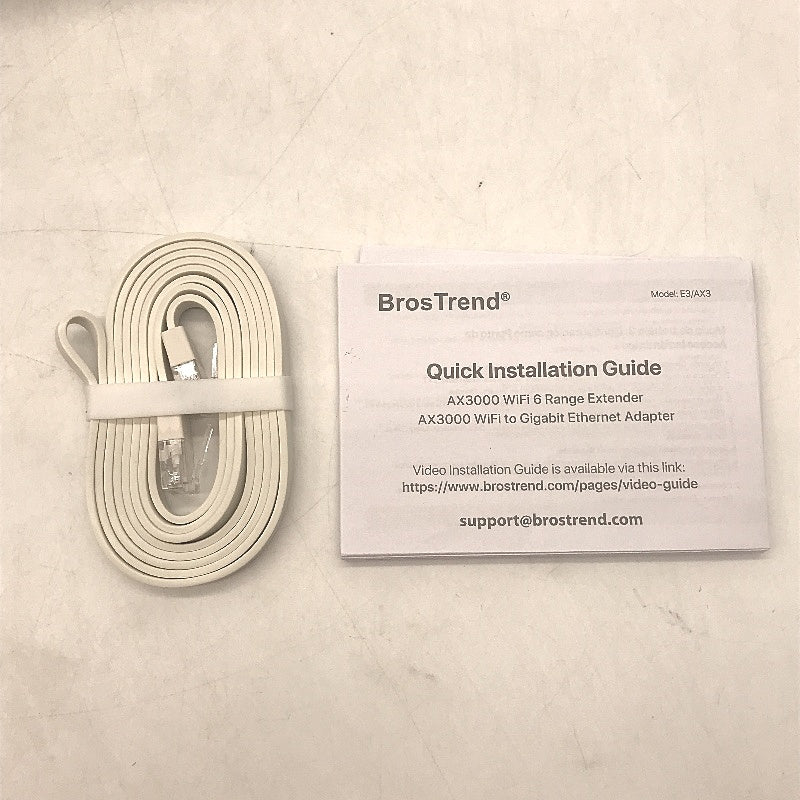 BrosTrend AX3000 Dual Band Wifi6 Range Extender to Gigabit Ethernet Adapter NEW