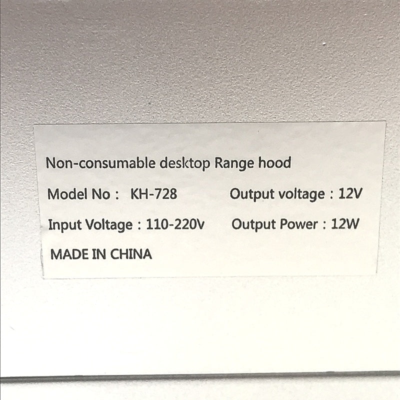 KH-728 Dual Mode Speed Setting Height Adjustable Desktop Range Hood DEMO