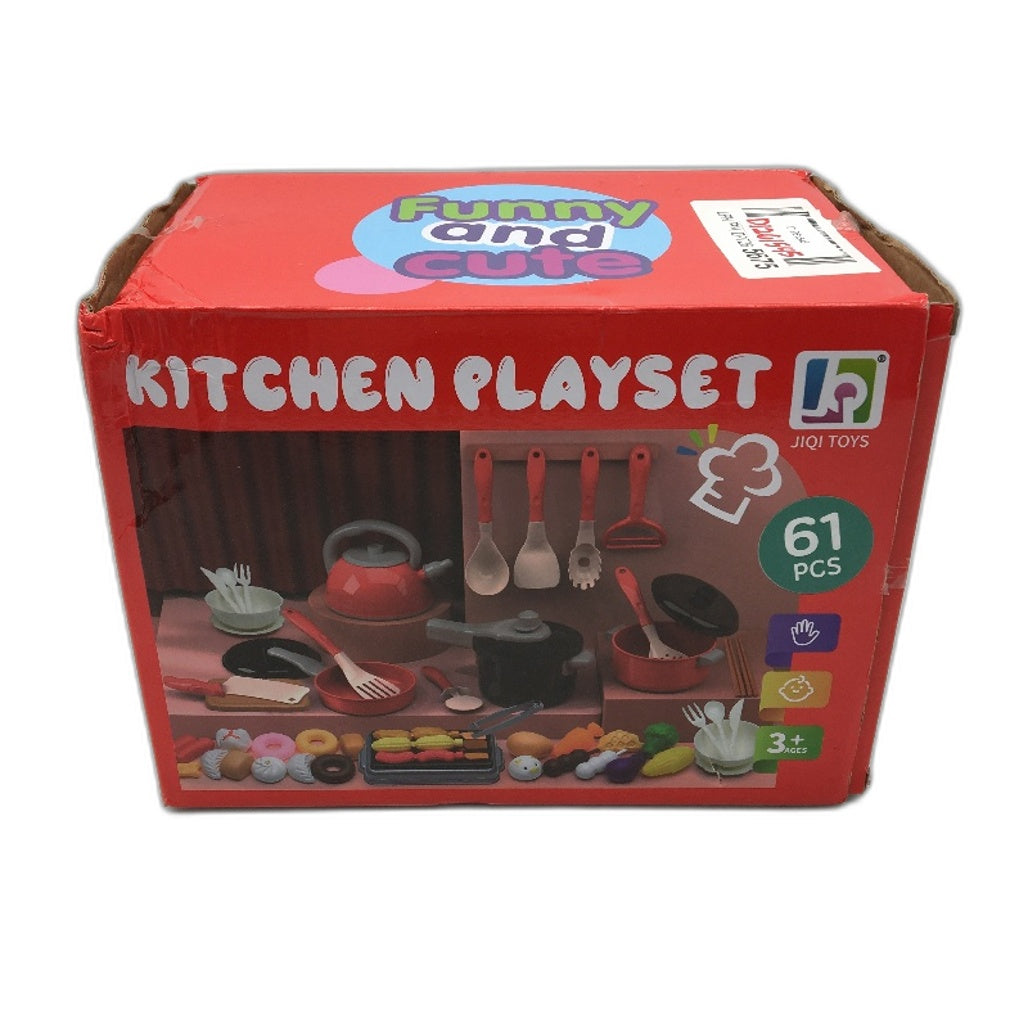 JIQITOYS 61 Piece Kitchen Cooking Roleplaying Toy Set for Ages 3 and Up NEW