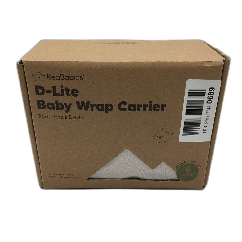 KeaBabies D-Lite Adjustable Soft Cotton Stone Gray Baby Wrap Carrier NEW