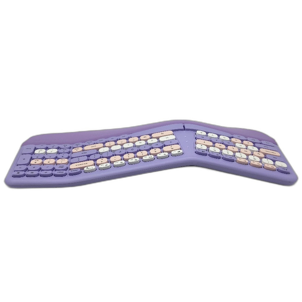 Lomiluskr NOMI Ergonomic Retro Sound Purple Wireless Keyboard and Mouse Set NEW