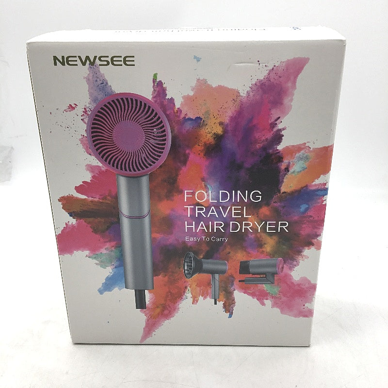 NEWSEE Folding Portable Travel Dual Speed and Heating Hair Dryer in Grey DEMO