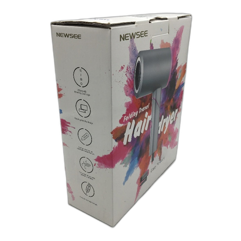 NEWSEE Folding Portable Travel Dual Speed and Heating Hair Dryer in Grey DEMO