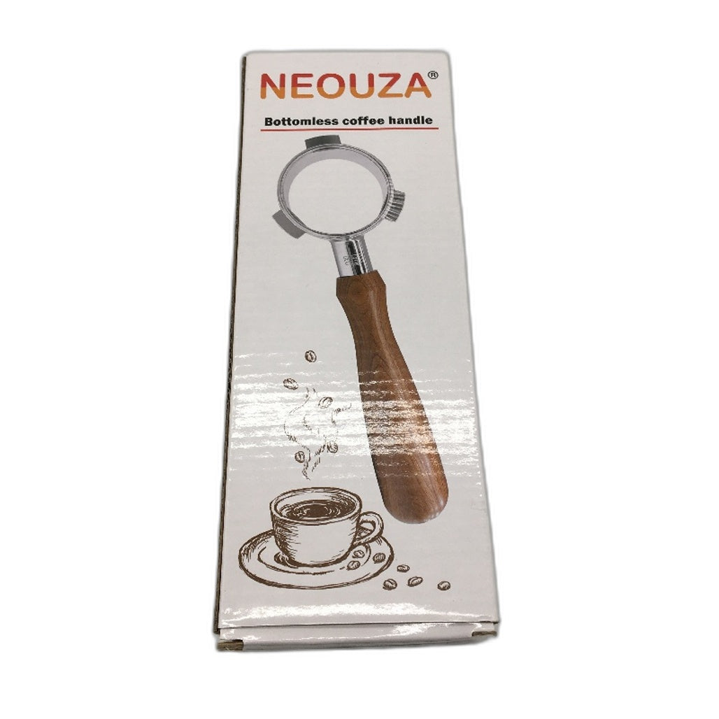 Neouza 58mm 58980 Bottomless Espresso Coffee Portafilter with Wooden Handle NEW