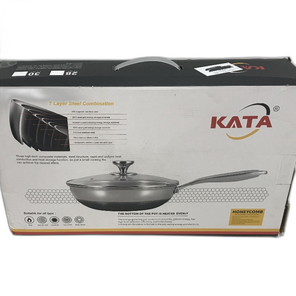 KATA 12 Inch Non Stick Honeycomb Pattern Stainless Steel Frying Pan NEW