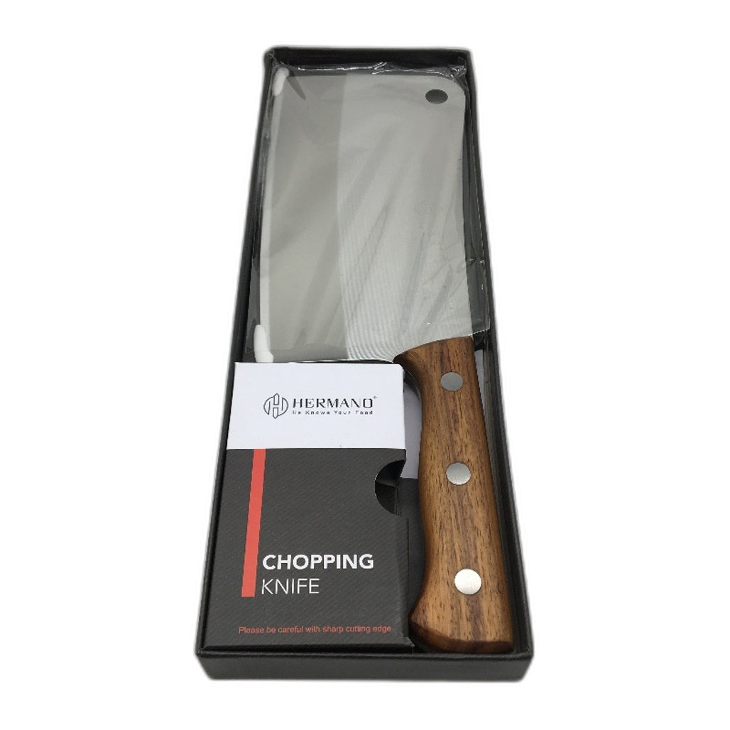 Hermano 8 Inch Silver Stainless Steel Meat Cleaver Butcher Chopping Knife NEW