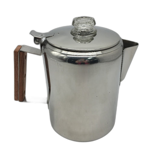 COLETTI Bozeman Silver Stainless Steel 9 Cup Stovetop Coffee Percolator NEW
