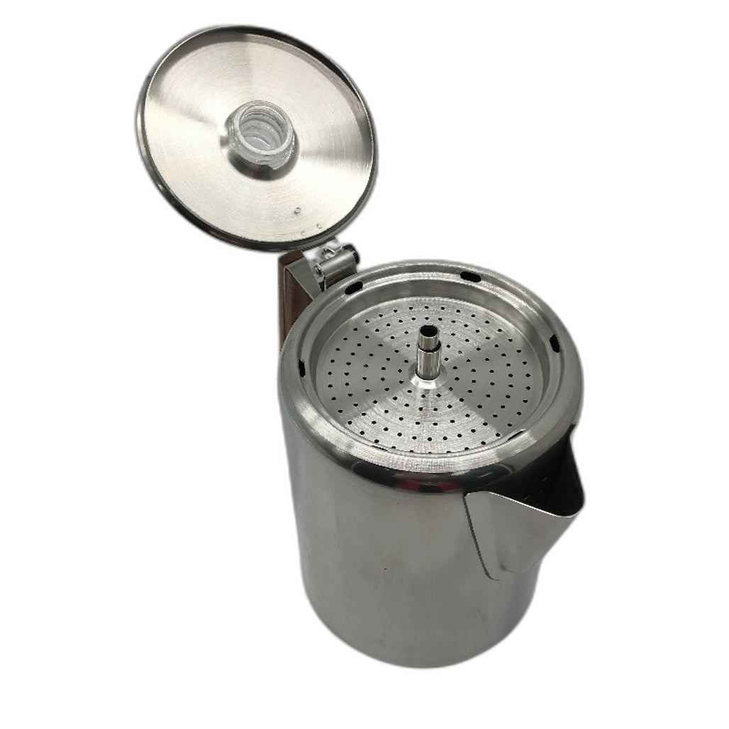 COLETTI Bozeman Silver Stainless Steel 9 Cup Stovetop Coffee Percolator NEW