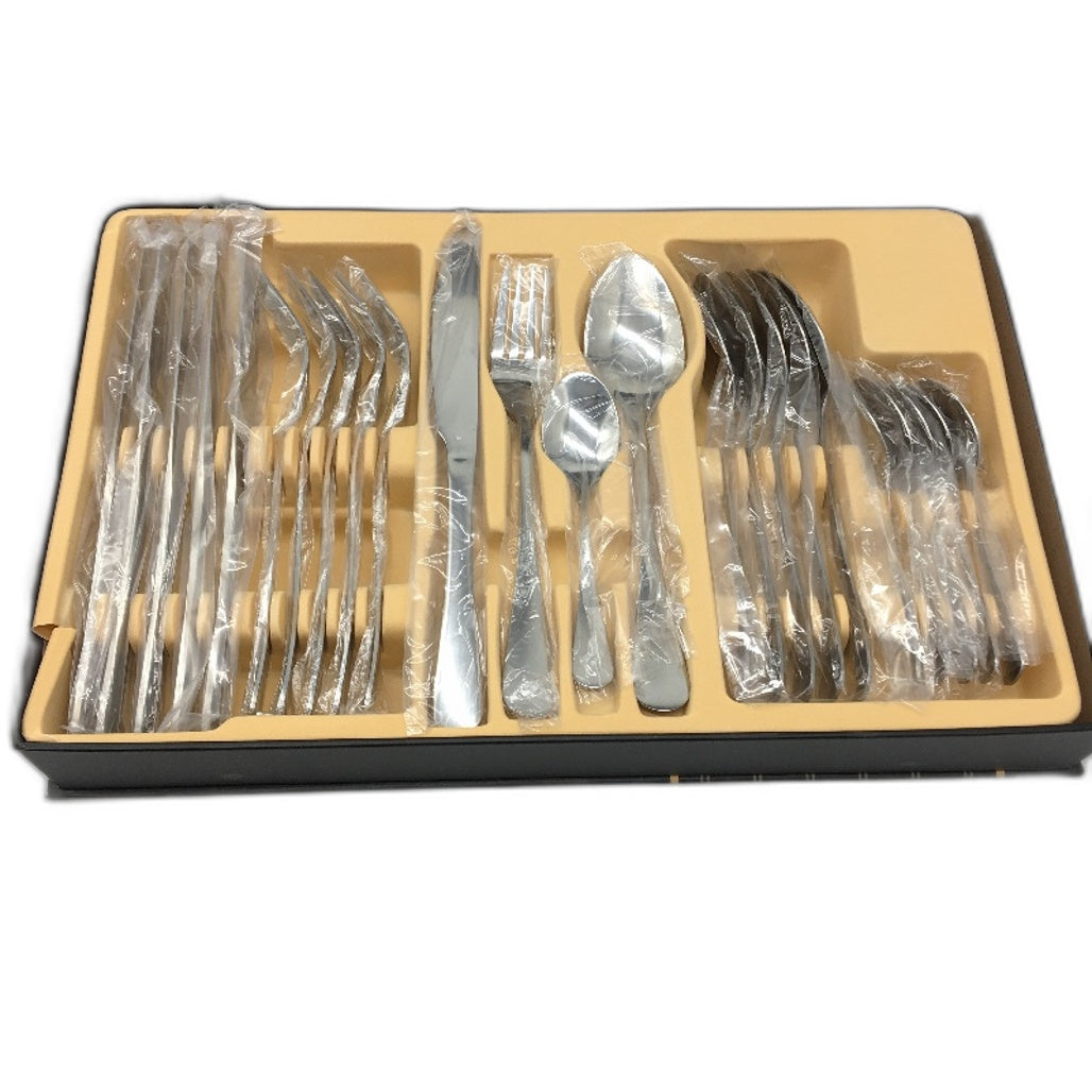 24 Piece 6 Person Stainless Steel Polished Silver Cutlery Full Dining Set NEW