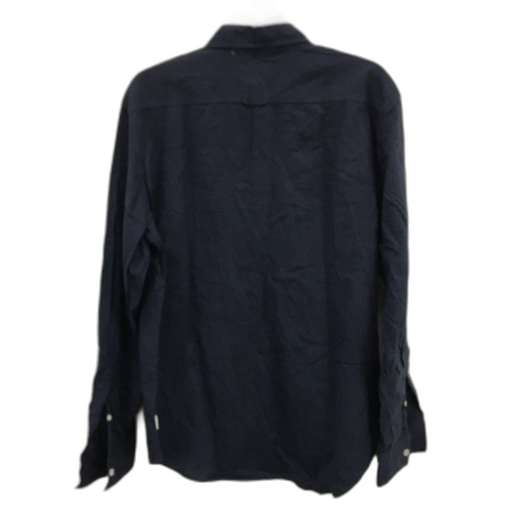 Arvust Grover Long Sleeve Button Up Relaxed Fit Navy Shirt Mens Size Large NEW