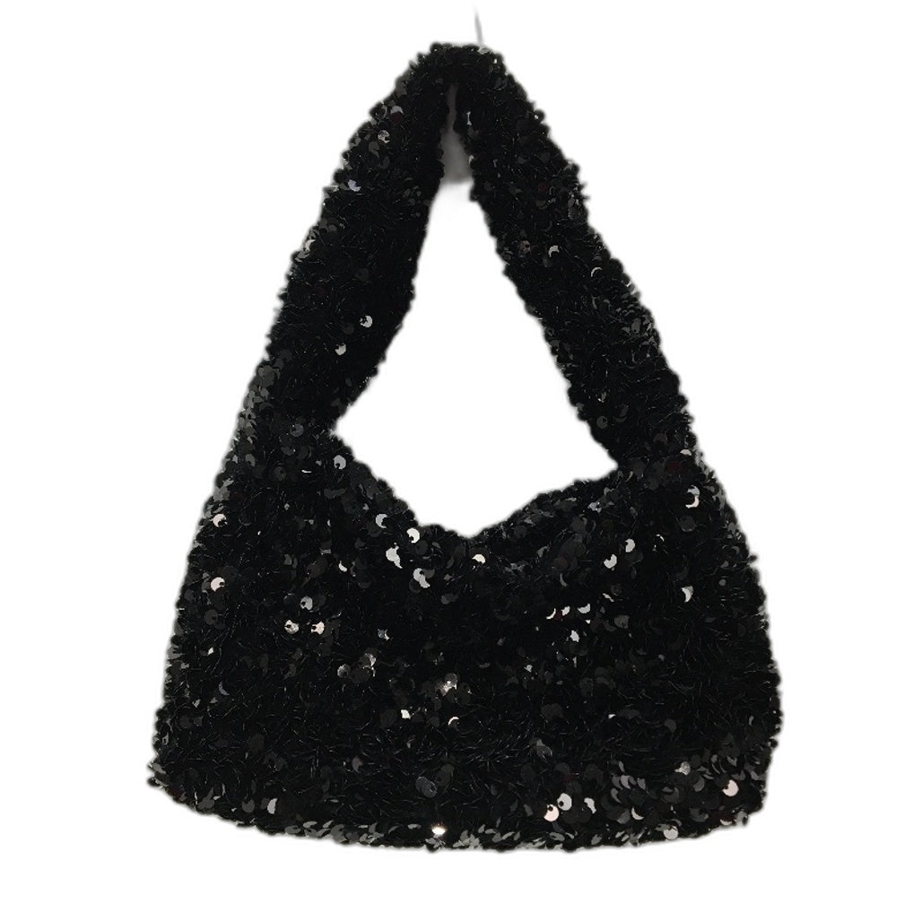 Target Small Black Sequin Magnetic Clasp Fully Lined Shoulder Mini Hand Bag NEW