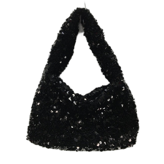 Target Small Black Sequin Magnetic Clasp Fully Lined Shoulder Mini Hand Bag NEW