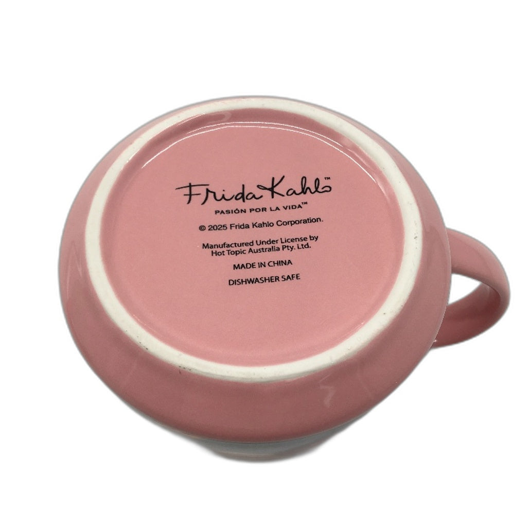 Frida Kahlo Iconic Artist Pink Portrait Skull Ceramic Mug & 4Pck Coaster Set NEW