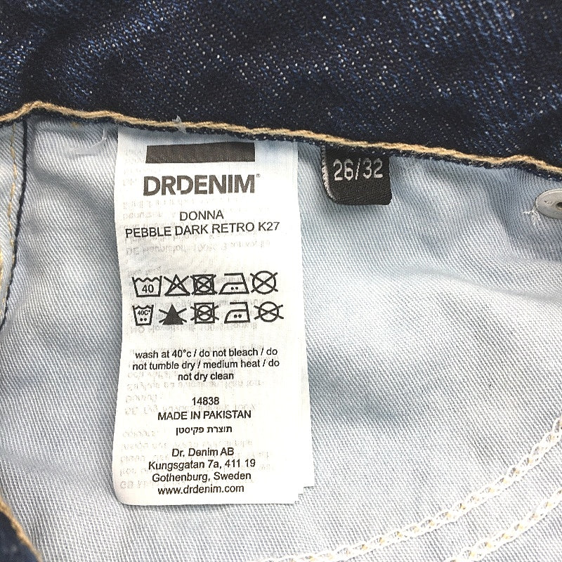 Dr Denim Donna Pebble Dark Retro K27 Blue Denim Jeans Ladies Size 8 26/32 NEW