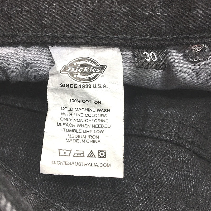 Dickies Relaxed Straight Fit Rinsed Black 5 Pocket Denim Jeans Mens Size 30 NEW