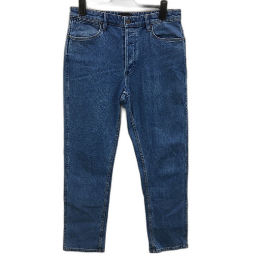 Wrangler Button Fly Eazy Straight Blue Wash Denim Jeans Mens Size 32 NEW