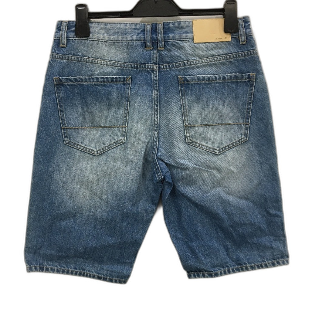 Jeanswest Blue Washed Look Regular Fit Long Leg Denim Shorts Mens Size 32 NEW
