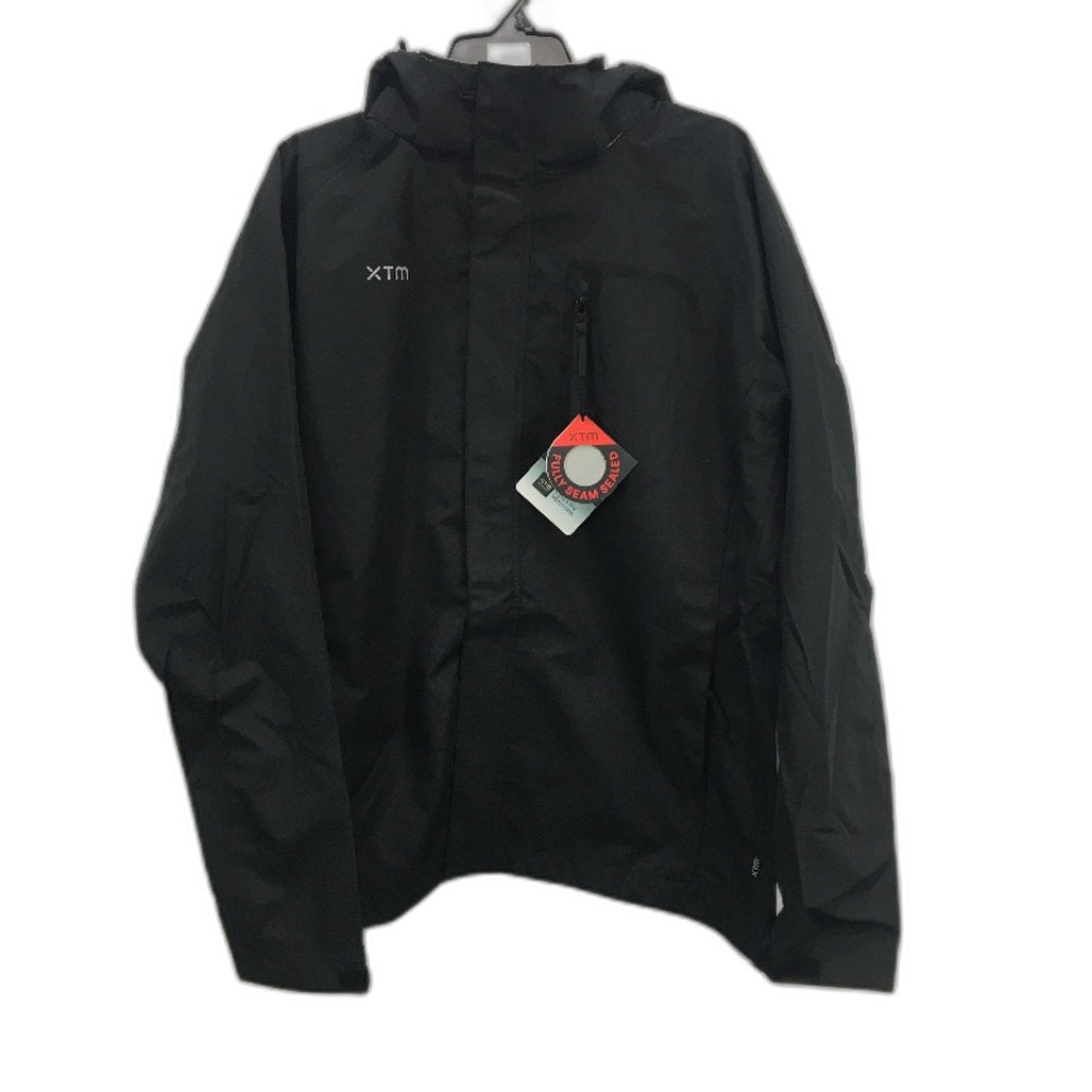 XTM Black Kakadu Seam Sealed Waterproof Rain Jacket Hooded Coat Mens Size M NEW