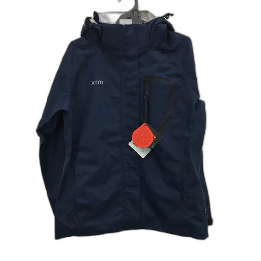XTM Navy Kimberley Seam Sealed Waterproof Hooded Rain Jacket Ladies Size 12 NEW