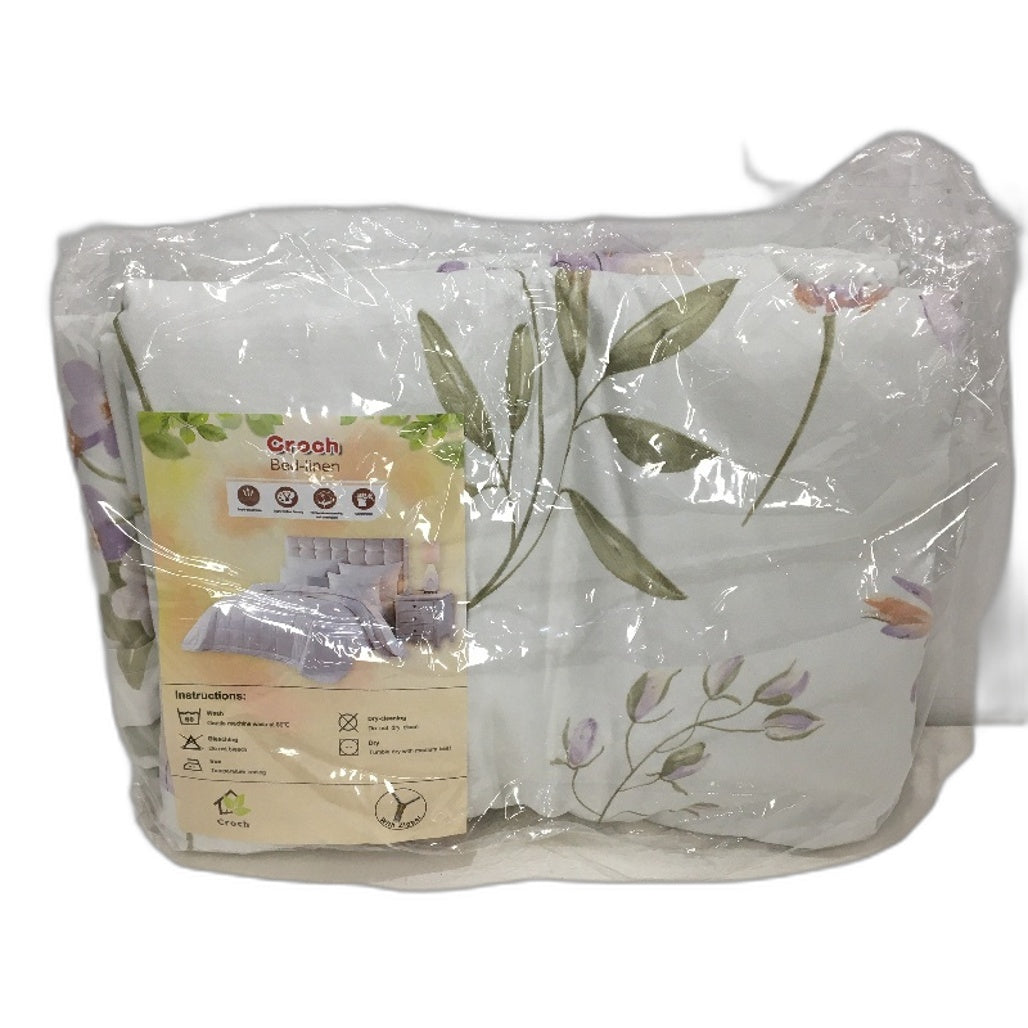 Floral Botanical Zipped Soft Microfiber Cover Quilt Cover Set QUEEN Size NEW