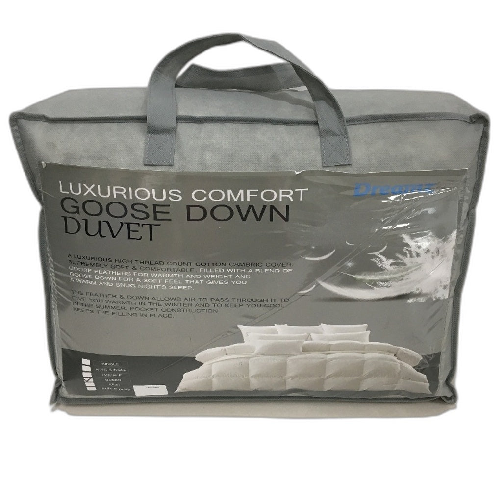 Dreamz Luxurious Comfort Goose Feather & Down Cotton Cover Duvet QUEEN Size NEW