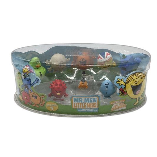 Mr. Men Little Miss 8Pce Figurine Collection #1 Glow In Dark Miss Sunshine NEW