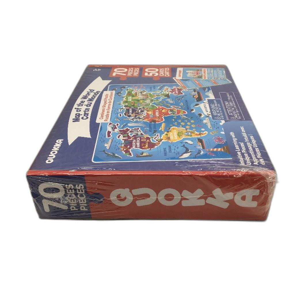 Quokka Map Of The World 70Pce Zigsaw Puzzle With Learning Cards Ages 3+ NEW