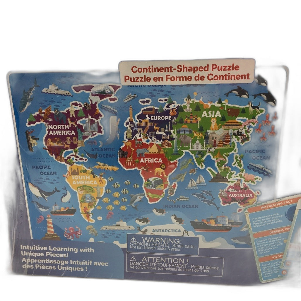 Quokka Map Of The World 70Pce Zigsaw Puzzle With Learning Cards Ages 3+ NEW