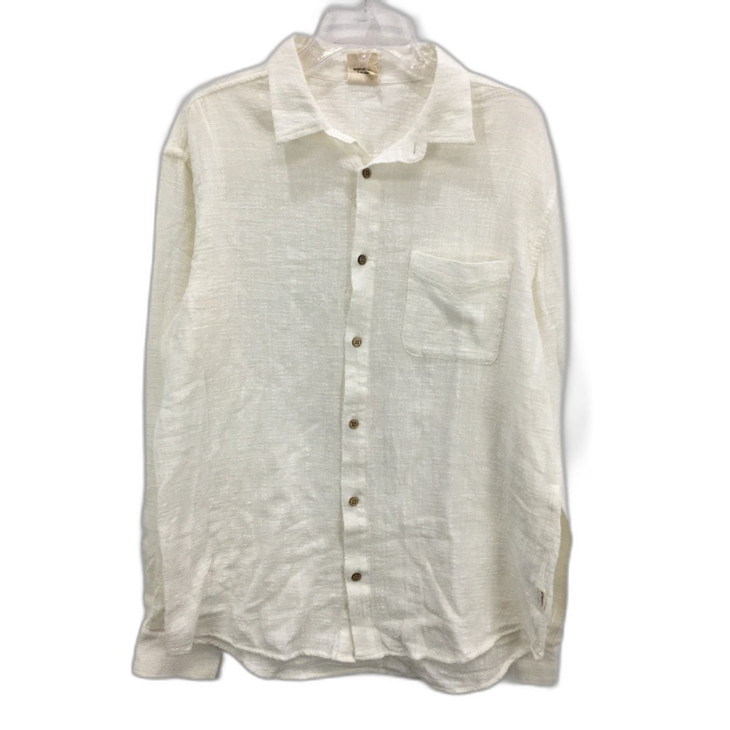 Insight Louie Long Sleeve Relaxed Fit Off White Shirt Mens Size Large NEW