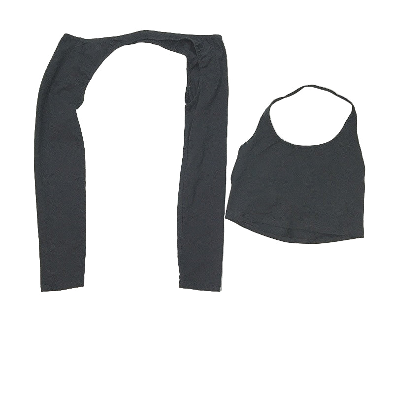 Motel Rocks Brandy Split Piece Sleeve Grey Crop Top Ladies Size Large NEW