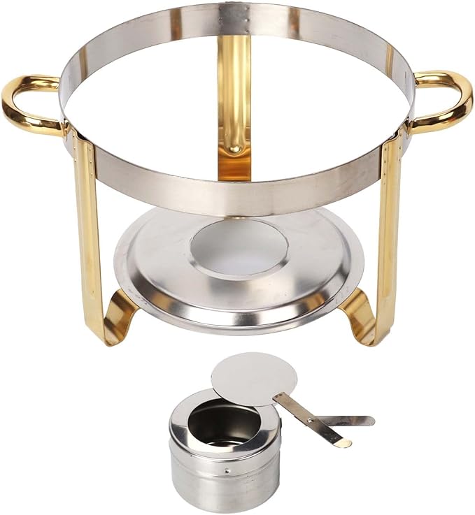 Lehom Stainless Steel Silver Chafing Dish Round Buffet Food Warmer Set DEMO