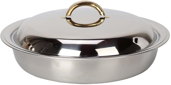 Lehom Stainless Steel Silver Chafing Dish Round Buffet Food Warmer Set DEMO